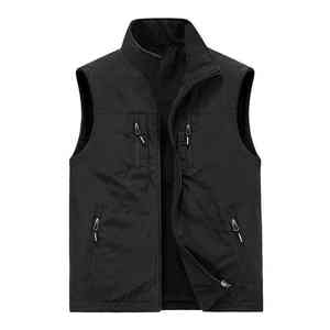 Veste de travail en laine pour hommes Automne hiver multi-poches col montant gilets maillot de corps rembourré épais pour l'extérieur respirant - Product Image 6