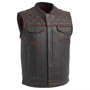 Gilet de moto en cuir de vache véritable de haute qualité personnalisable pour homme, coupe-vent, grande taille, imperméable, veste de moto - Product Image 1
