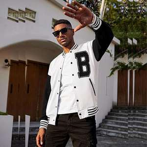 Winter Stylish Men's Letterman Varsity <b>Jacket</b> With Custom Chenille Embroidered Patch On Front - Product Image 2