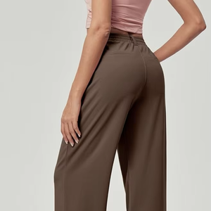 Pantalons larges à taille haute confortables et décontractés avec deux poches latérales, nouveau design, logo personnalisé, vente en gros directe d'usine au Bangladesh - Product Image 1