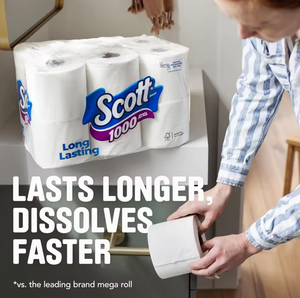 NUEVO Papel Higiénico Ecológico Scott 1000 Soft, 18 Rollos, Seguro para Fosas Sépticas, 1 Capa, a Precios Razonables - Product Image 4