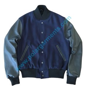 OEM Wholesale Blank Basic <b>Varsity</b> <b>Jacket</b> Trendy <b>Plain</b> <b>Varsity</b> <b>Jacket</b> Premium Quality No Embroidery Bulk Order for Schools Teams - Product Image 4
