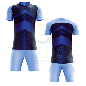 Uniforme de Fútbol de Alta Calidad 100% Poliéster con Cuello en V, Uniforme de Club de Fútbol con Cuello Polo, Personalizable al por Mayor - Product Image 1