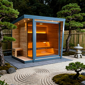 Sauna Tradicional Negra para Exteriores Resistente a la Intemperie, Sauna Familiar para Bienestar, Disponible en Stock - Product Image 3
