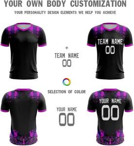 Maillots de football professionnels à manches courtes, respirants, à séchage rapide, en polyester/coton, imprimés numériquement, accessoires vestimentaires, uniformes d'équipe - Product Image 4