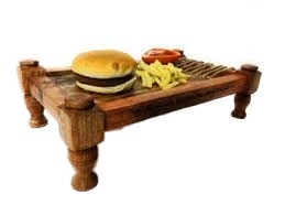 Carrito de madera artesanal, diseño rústico tradicional, carrito de mano de madera duradero para decoración del hogar, exhibición y almacenamiento - Product Image 4