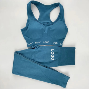 Leggings de yoga à taille élastique pour femmes, tenue de sport ample, ensemble décontracté deux pièces, top ventes, soutien-gorge legging de sport pour femmes - Product Image 3