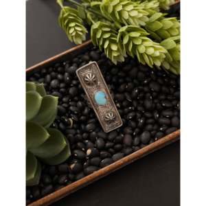 Danny Henio Golden Hills <b>Statement</b> <b>Ring</b> Platinum Turquoise Sterling <b>Silver</b> Bezel Setting Cut Size 8.75 for Everyday Wear Gifts - Product Image 3