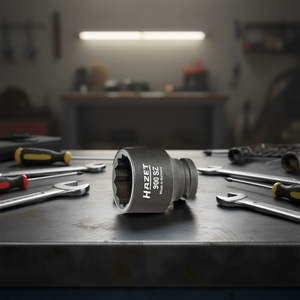 Hazet 1/2'' <b>12</b>-<b>Point</b> Square <b>Socket</b> with Traction Profile and Borehole - Product Image 3