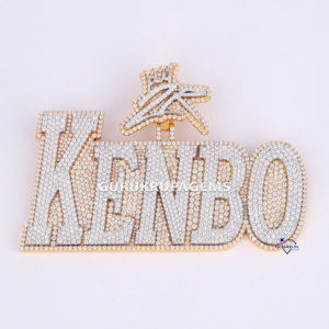 Venta caliente Hip Hop Diamond Pendant Hecho en 14kt Yellow Gold Lab Grown Diamond Mens Custom Jewelry Designs - Product Image 1