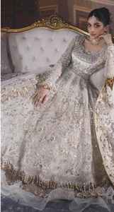 Traje Gharara Blanco Moderno Estilo Bollywood, Vestido de Novia Largo para Mujer India/Pakistaní con Encaje, Ideal para Madre de la Novia - Product Image 2