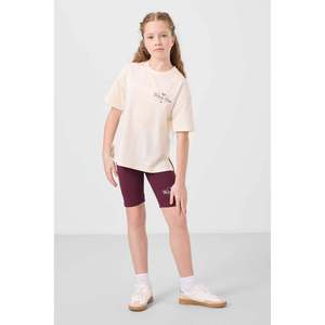 Tommylife Girls' Cotton Blend O-Neck Standard Fit Printed <b>Flared</b> <b>Leggings</b> Set - Ecru/Burgundy & White/Black, Ages 7-15 - Product Image 6