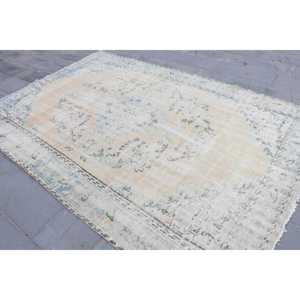 Alfombra Turca Vintage Grande de 6.3x9.4 pies, Alfombra de Lana Azul - Product Image 2