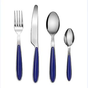 Juego de 3 cubiertos de acero inoxidable, utensilios de cocina ideales, mesa de café, uso doméstico, cubiertos chapados en Color plateado, mango redondo Multicolor - Product Image 4