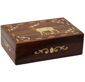 Producto de regalo más vendido uso doméstico con incrustaciones de latón caja de madera para decoración caja de almacenamiento diseño único caja de madera brillante anhelada - Product Image 1