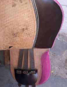 อานหนังแท้สีชมพูอเนกประสงค์สำหรับขี่ม้าและแข่งภาษาอังกฤษสินค้าอินเดียใหม่ - Product Image 5