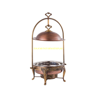 Dôme en acier inoxydable chauffe-plats avec couvercle martelé décoratif et support suspendu pour les fêtes de restaurant d'hôtel de restauration de buffet