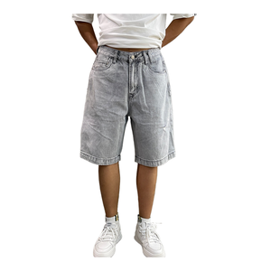 Garantie de qualité hommes haute rue décontracté droit court jean taille moyenne 100% coton Splash lavé Hiphop Style hommes - Product Image 1