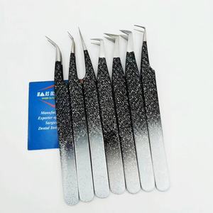 แหนบต่อขนตาแบบด้ามจับเพชรเคลือบด้วยสเตนเลสสีสำหรับแหนบปลายแหลม - Product Image 1