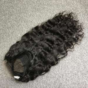 Perruque de cheveux humains ondulés naturels longs noirs la plus vendue fermeture de dentelle de cheveux bruts vierges non traités un donneur - Product Image 3