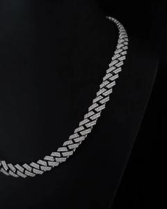 10mm <b>Iced</b> Out Cuban Link <b>Chain</b> with Claw Setting Moissanite Luxury Hip Hop Silver Plated Body Jewelry - Product Image 5