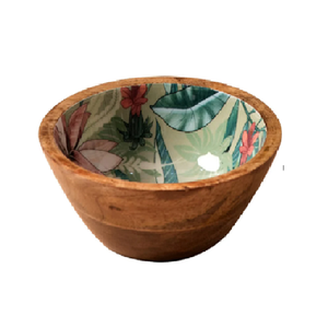 Cuenco de cerámica Natural de alta calidad, laca de grado alimenticio con esmalte estampado Floral exterior marrón, accesorio de comedor de cocina - Product Image 1