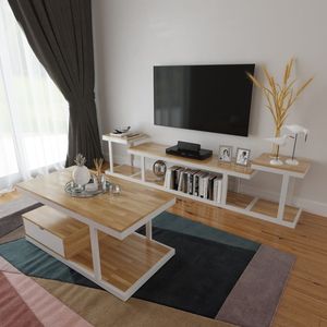 Minimalist SFBT001 Living Room Furniture <b>Iron</b> Frame and Rubber Wood <b>Table</b> High-quality Coffee <b>Table</b> - Product Image 4
