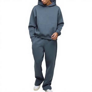 Wholesale Leisurewear Custom Logo Winter Men's Hooded Fleece Tracksuits Eco Friendly Breathable Anti Bacterial Acid Wash Jogging - Product Image 1