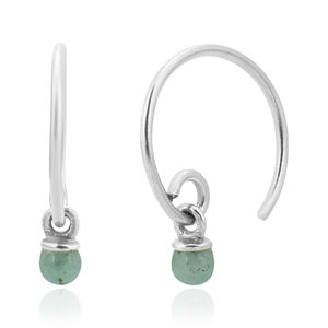 Hermosos pendientes clásicos de medio aro de Plata de Ley 925 con piedras preciosas de amazonita para mujer, diseño único de alto grado para fiesta de regalo - Product Image 4