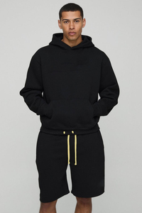 ชุดวอร์มผู้ชายแบบมีฮู้ดทรงโอเวอร์ไซส์สำหรับฤดูหนาว ผ้าเนื้อนุ่ม ระบายอากาศได้ดี สวมใส่สบาย ป้องกันแบคทีเรีย - Product Image 4