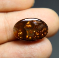 10.00 Carat Naturel Mexicain Feu Agate Cabochon Lâche Ovale Coupe 18X12X6MM Fabrication de Bijoux Belle Mexicaine Feu Agate Ovale