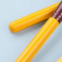 Pinceaux de maquillage professionnels, tube en aluminium, manche en bois, 11 pièces, série Yellow Duck, vegan, pinceau à raser pour débutants