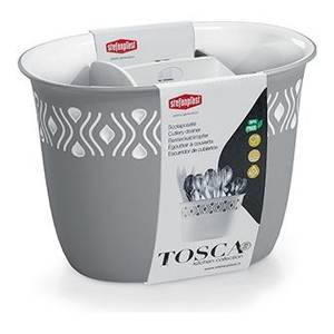 Escurridor de Cubiertos Gris TOSCA de Stefanplast (19.5x13.5x14cm), Elegante Escurridor para Accesorios de Cocina - Product Image 1