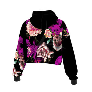 Best Quality Women's Winter Hooded Pullover Croptop Hoodies Sublimated Printed Customizable Breathable Eco-Friendly Long Sleeves - Product Image 6