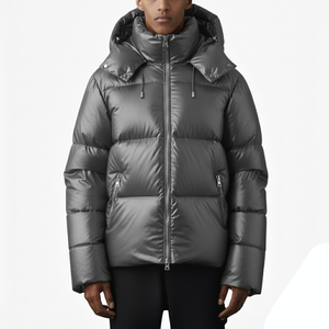 เสื้อแจ็คเก็ตพัฟเฟอร์ผู้ชายคุณภาพสูงสำหรับฤดูหนาวแบบขายส่ง รุ่นใหม่ มีฮู้ดปรับได้ เคลือบกันน้ำ ด้านหน้าสามารถปรับแต่งได้ - Product Image 2