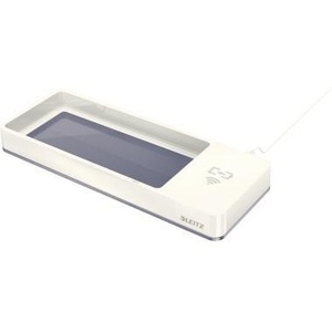 Leitz WOW Duo Colour Pen Tray Chargeur à Induction Qi Polystyrène Gris/Blanc 1 Compartiment 26.6 X 2.8 X 10.1 cm Incl. 1 stylo - Product Image 1