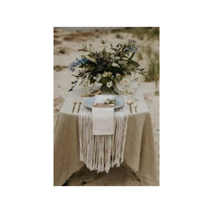 Mantel ecológico duradero lavable a máquina de 60x108 pulgadas bordado de algodón blanco puro para reuniones familiares perfectas - Product Image 2