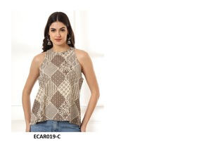Top Kurti de rayón de algodón corto vibrante para mujer, diseño moderno Indo occidental, moda ligera de verano, Exportación lista desde la India - Product Image 5