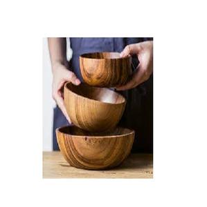 Advanced Handmade Natural Acacia Wood Salad and <b>Soup</b> <b>Bowl</b> <b>Set</b> with Spoon Eco-Friendly Polished Cutlery <b>Set</b> - Product Image 3