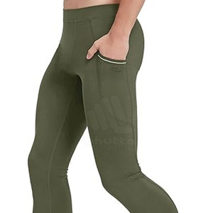 Wholesale Men Fitness <b>Leggings</b> Spandex/<b>Polyester</b> Full Length Elastic Waistband Customizable Sport Running Yoga Plus Size - Product Image 5