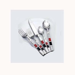 Stainless Steel Tableware Set Silver Plated with Color <b>MOP</b> Rectangular <b>Handle</b> Set Steel Epoxy Elegant Cutlery Set - Product Image 1