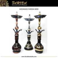 Ensemble de chicha Farida Premium de luxe égyptien en laiton massif, type droit, gravé à la main, laqué, pour vente en gros