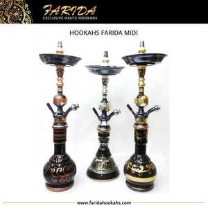 Farida Premium Luxury Egyptian Solid Brass Midi Hookah Set Deep Hand Grabado con Lacquer Technics Box Packed, venta al por mayor - Product Image 3