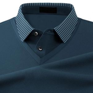 Pull en maille décontracté en denim respirant à manches longues pour homme, t-shirt de loisirs printemps automne 100% polyester - Product Image 2