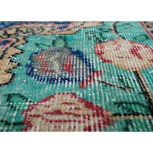 Tapis en laine bleu vintage noué à la main pour la maison - Idéal pour salon, couloir, entrée, chambre d'adolescent - Motif médaillon rectangulaire abstrait - Product Image 3