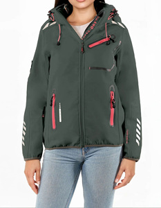 Chaqueta Softshell de lujo para mujer, a prueba de viento, con cremallera, venta al por mayor, transpirable, ajuste relajado, chaqueta para exteriores con logotipo personalizado - Product Image 1