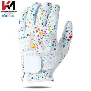 Mens Stable Grip Golf Glove with Patented Natural Fit Sheepskin Durable Cabretta Leather Spandex Construction White/<b>Black</b> - Product Image 2