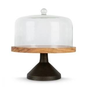 Base para Pastel Moderna y Glamorosa de Madera y Vidrio, Hecha a Mano, con Pedestal Decorativo y Cubierta de Domo para Exhibición de Postres, al Mejor Precio - Product Image 2