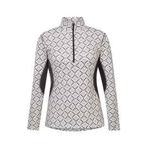 Couche de base équestre de luxe écologique haut de gamme pour femmes, coupe ajustée, manches longues, demi-zip, spandex, nylon, couches de base pour l'équitation - Product Image 3