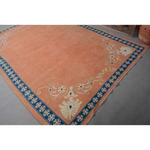 Tapis en Laine Vintage Turc 6x8'3ft Orange et Noir Classique Motif Couloir Rectangle Grande Surface pour Chambres Adolescentes - Product Image 2